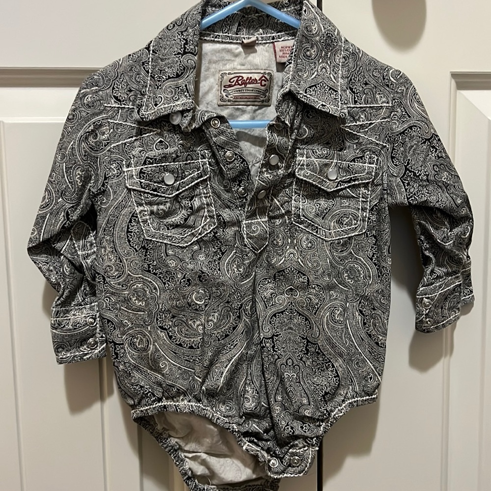 Rafter C button down shirt, pearl snap 12mo boys